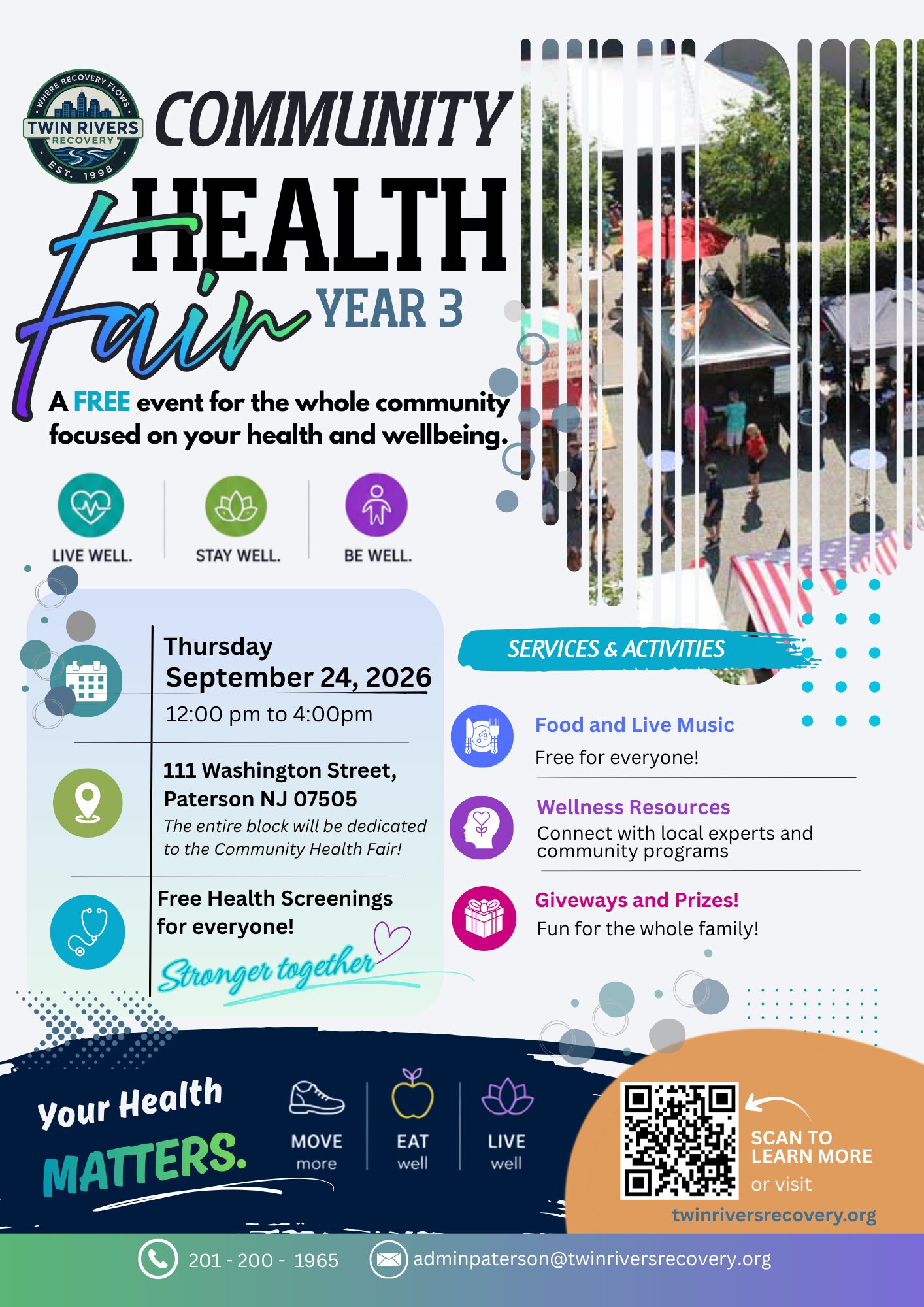 Twin Rivers Recovery Health Fair 2026 promotional banner